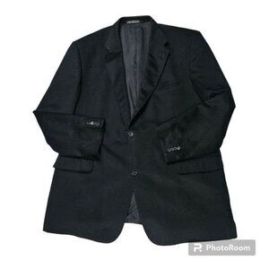 VTG Coppley 100% Cashmere Blazer‎ Sport Coat Sz 50T Black Quiet Luxury Gentleman